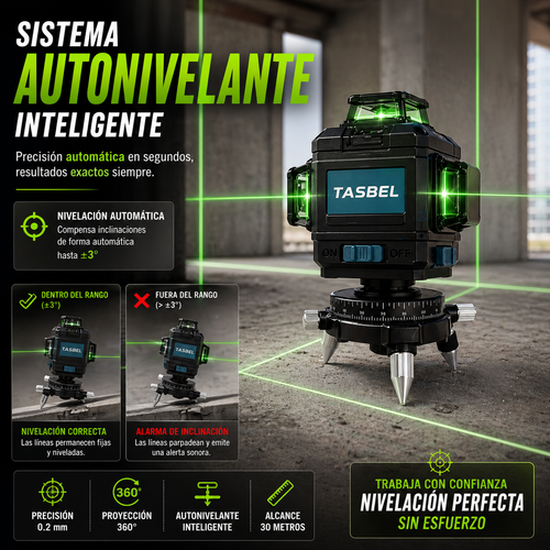 Nivel Laser 16 Lineas Autonivelante TB Con Accesorios